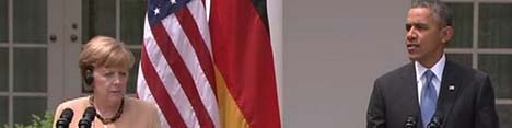 گفتگوی تلفنی اوباما و مرکل درباره مذاکرات هسته ای با ایران
